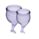 Satisfyer Feel Secure Menstrual Cup Lilla Medical Grade Silicone 15ml and 20ml Reusable Kit Feminine Care